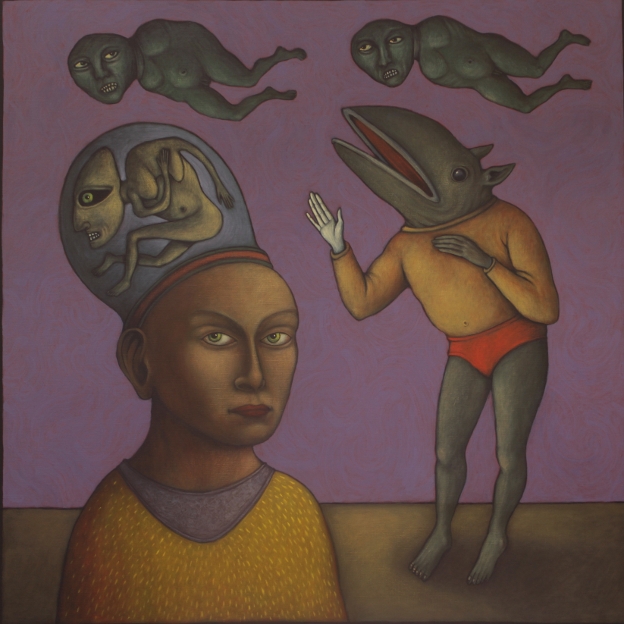 Le vol des sorcières 100x100 acrylique sur toile